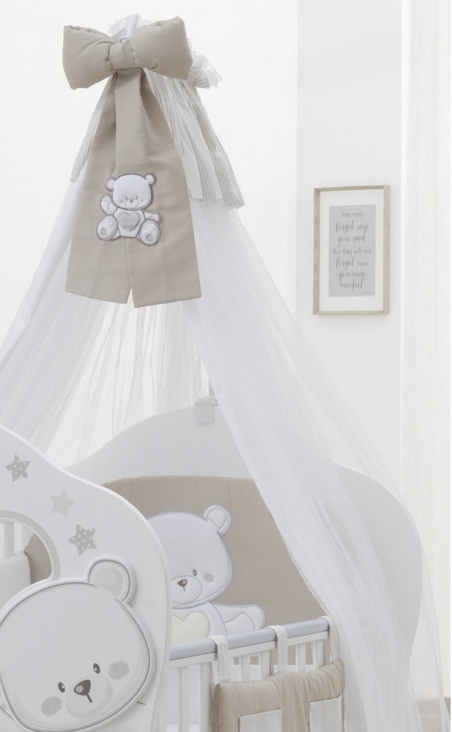 Italbaby dětský pokoj Jolie Grey nebesa s moskytiérou a tyčí